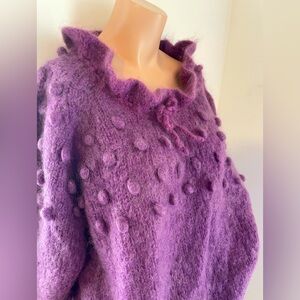 Gorgeous feminine handmade wobble sweater wool mohair mix